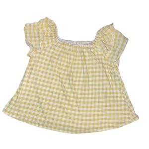 ZARA GIRLS Yellow plaid 10 year old girl cropped